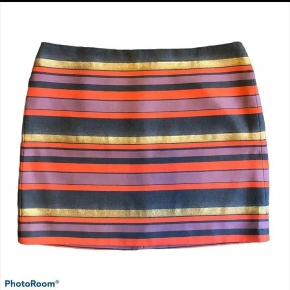 J CREW Striped Metallic Skirt